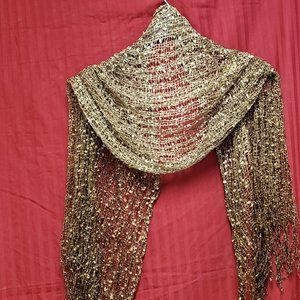 Sheer Brown fishnet style scarf/shawl/wrap.